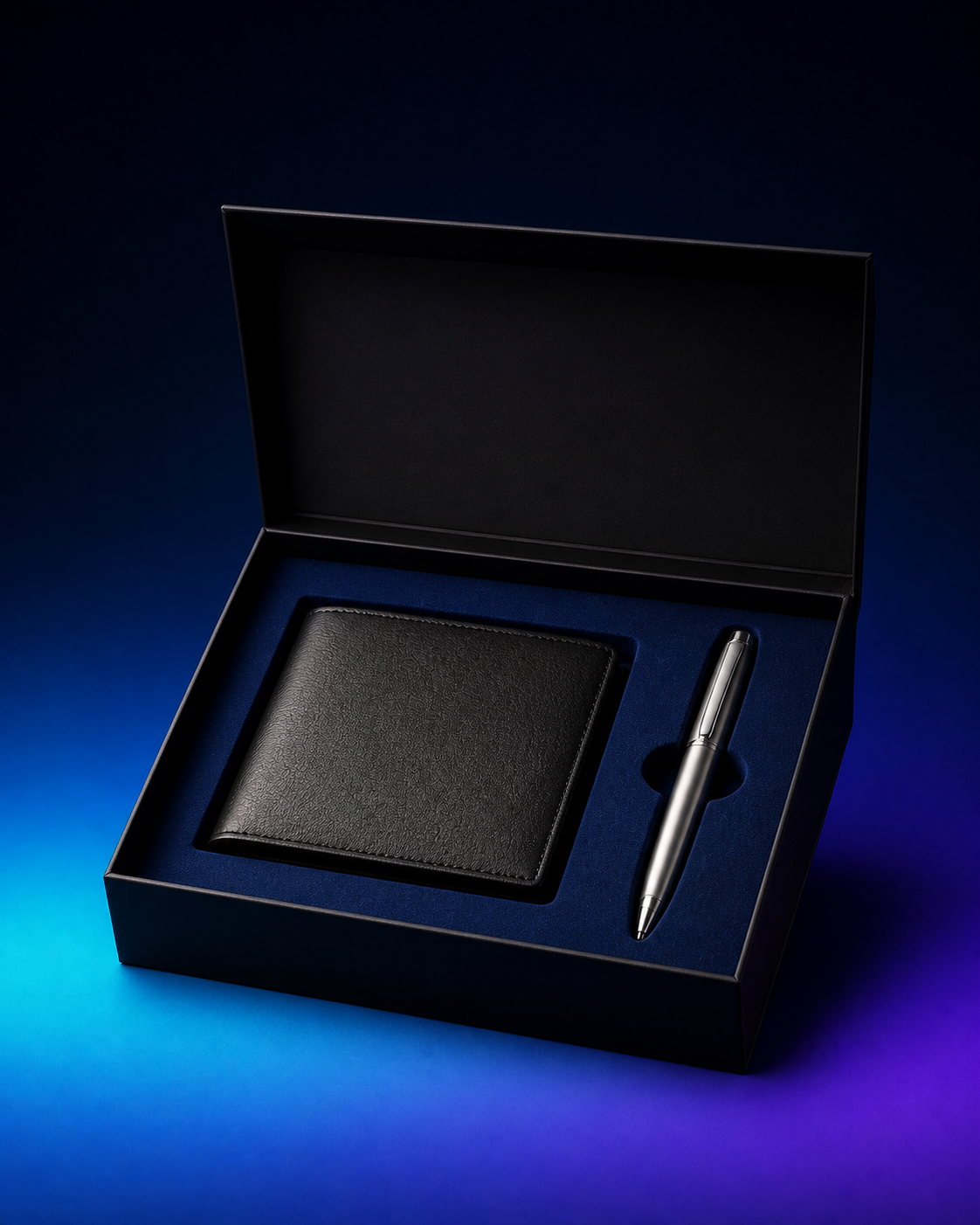 Estuche ejecutivo con cartera y bolígrafo